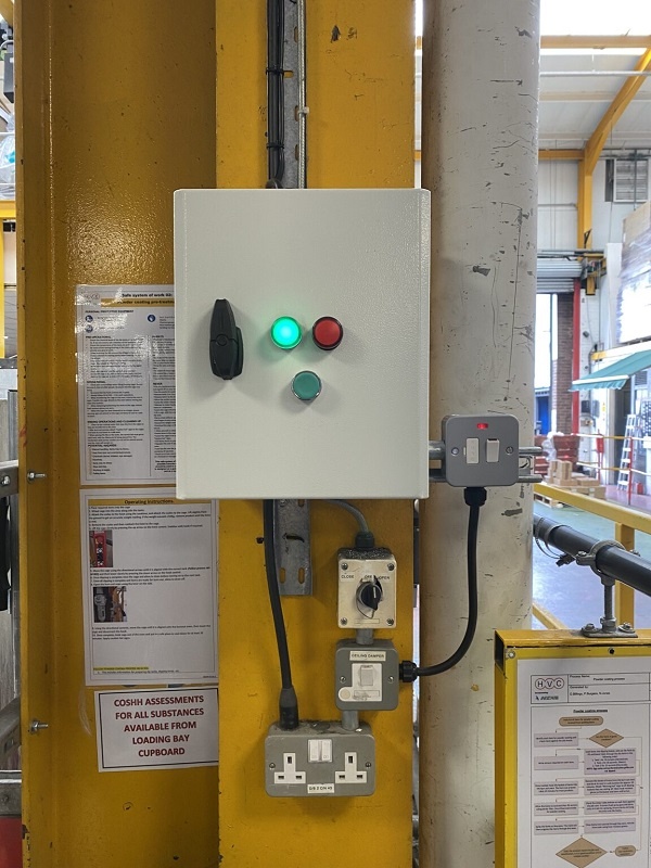 Photograph of a control panel we constructed to operate the tank autofill system.