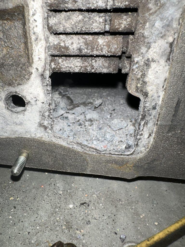 Photo showing a dirty heat exchanger