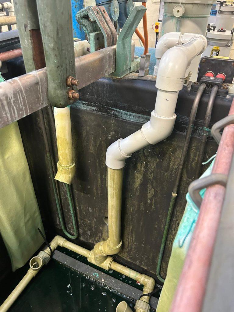 Photo shows some modified polypropylene pipework.